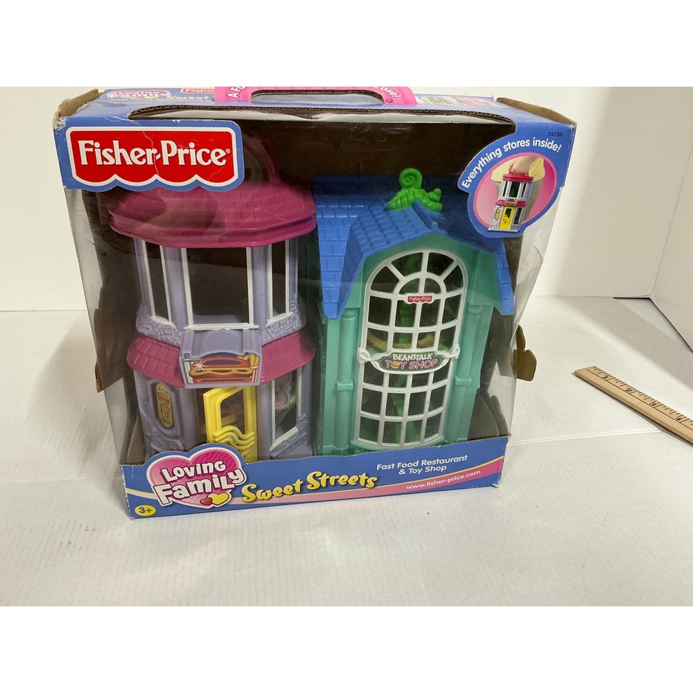 Fisher-Price Vintage 2002 Loving Family Sweet Streets Toy Shop Restaurant Set
